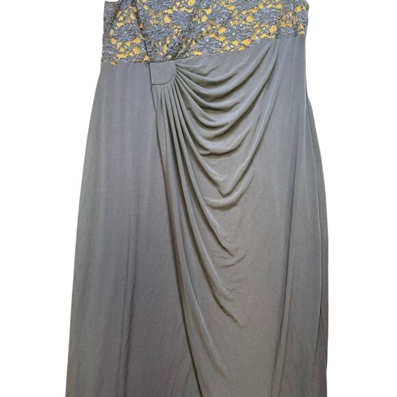 Connected Apparel Womens Lace & Draped Maxi Evening Dress 18W Navy Blue - Picture 6 of 16